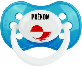 Drapeau effet pinceau Groenland avec prénom Tétine Anatomique Cyan classique