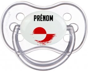 Drapeau effet pinceau Groenland avec prénom Tétine Anatomique Transparente classique