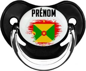 Drapeau effet pinceau Grenade avec prénom Sucette Physiologique Noir classique