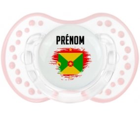 Drapeau effet pinceau Grenade avec prénom Sucette LOVI Dynamic Retro-blanc-rose-tendre classique