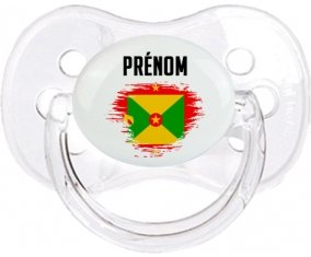 Drapeau effet pinceau Grenade avec prénom Tétine Cerise Transparent classique