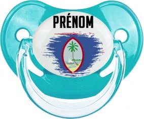 Drapeau effet pinceau Guam avec prénom : Sucette Physiologique personnalisée