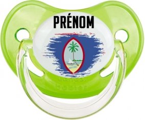 Drapeau effet pinceau Guam avec prénom Sucete Physiologique Vert classique