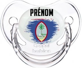 Drapeau effet pinceau Guam avec prénom Sucete Physiologique Transparent classique