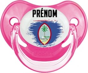 Drapeau effet pinceau Guam avec prénom Sucete Physiologique Rose classique