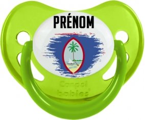 Drapeau effet pinceau Guam avec prénom Sucete Physiologique Vert phosphorescente