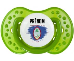 Drapeau effet pinceau Guam avec prénom Tétine LOVI Dynamic Vert classique