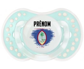 Drapeau effet pinceau Guam avec prénom Tétine LOVI Dynamic Retro-turquoise-lagon classique