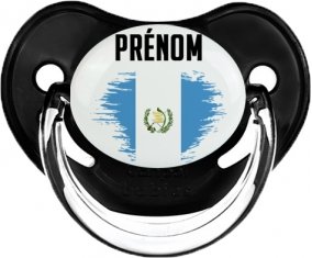 Drapeau effet pinceau Guatemala avec prénom Sucette Physiologique Noir classique