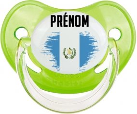 Drapeau effet pinceau Guatemala avec prénom Sucette Physiologique Vert classique