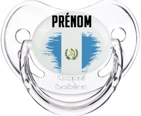 Drapeau effet pinceau Guatemala avec prénom Sucette Physiologique Transparent classique