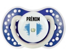 Drapeau effet pinceau Guatemala avec prénom Sucette LOVI Dynamic Bleu-marine phosphorescente