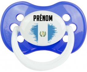 Drapeau effet pinceau Guatemala avec prénom Tétine Anatomique Bleu classique