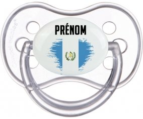 Drapeau effet pinceau Guatemala avec prénom Tétine Anatomique Transparente classique