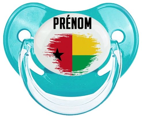 Drapeau effet pinceau Guinée avec prénom Tétine Physiologique Bleue classique