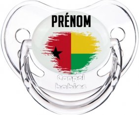 Drapeau effet pinceau Guinée avec prénom Tétine Physiologique Transparent classique
