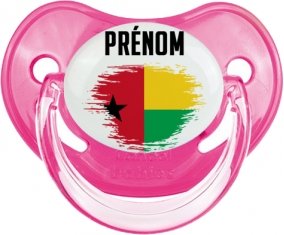 Drapeau effet pinceau Guinée avec prénom Tétine Physiologique Rose classique