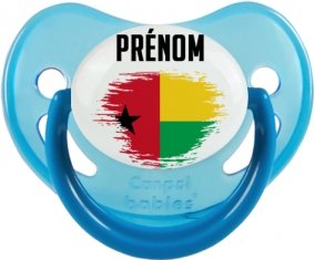 Drapeau effet pinceau Guinée avec prénom Tétine Physiologique Bleue phosphorescente