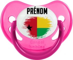 Drapeau effet pinceau Guinée avec prénom Tétine Physiologique Rose phosphorescente