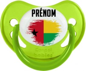 Drapeau effet pinceau Guinée avec prénom Tétine Physiologique Vert phosphorescente