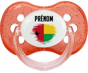 Drapeau effet pinceau Guinée avec prénom Sucete Cerise Rouge à paillette