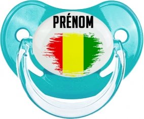 Drapeau effet pinceau Guinée Bissau avec prénom : Sucette Physiologique personnalisée