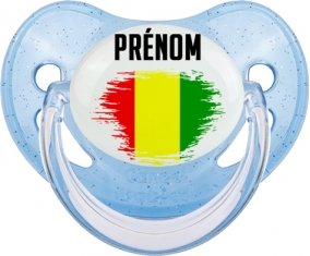 Drapeau effet pinceau Guinée Bissau avec prénom Sucete Physiologique Bleue à paillette