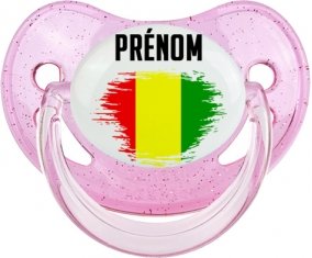Drapeau effet pinceau Guinée Bissau avec prénom Sucete Physiologique Rose à paillette