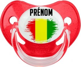 Drapeau effet pinceau Guinée Bissau avec prénom Sucete Physiologique Rouge à paillette