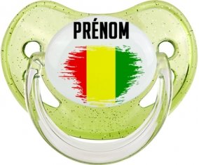 Drapeau effet pinceau Guinée Bissau avec prénom Sucete Physiologique Vert à paillette