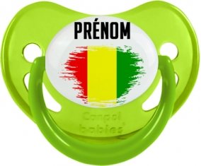 Drapeau effet pinceau Guinée Bissau avec prénom Sucete Physiologique Vert phosphorescente