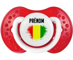 Drapeau effet pinceau Guinée Bissau avec prénom Tétine LOVI Dynamic Blanc-rouge classique