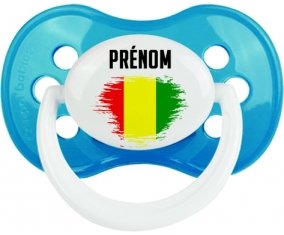 Drapeau effet pinceau Guinée Bissau avec prénom Sucette Anatomique Cyan classique