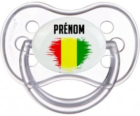 Drapeau effet pinceau Guinée Bissau avec prénom Sucette Anatomique Transparente classique