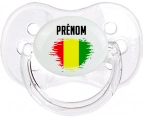 Drapeau effet pinceau Guinée Bissau avec prénom Sucette Cerise Transparent classique
