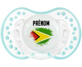 Drapeau effet pinceau Guyane avec prénom Sucette LOVI Dynamic Retro-blanc-lagon classique