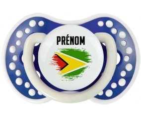 Drapeau effet pinceau Guyane avec prénom Sucette LOVI Dynamic Bleu-marine phosphorescente