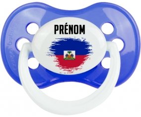 Drapeau effet pinceau Haïti avec prénom : Sucette Anatomique personnalisée