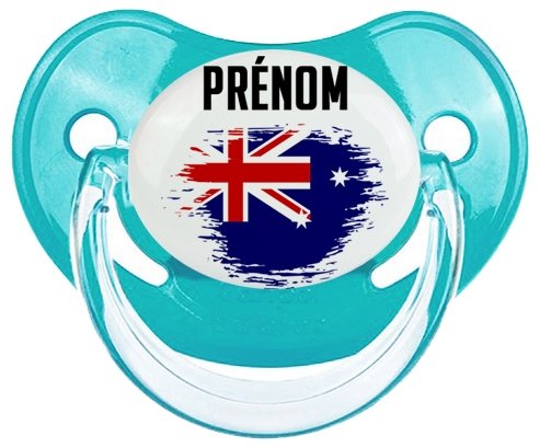 Drapeau effet pinceau Îles Heard et Mcdonald avec prénom Tétine Physiologique Bleue classique