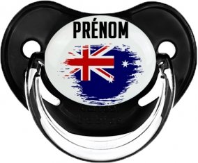 Drapeau effet pinceau Îles Heard et Mcdonald avec prénom Tétine Physiologique Noir classique