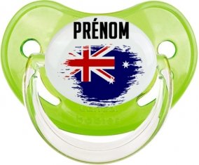 Drapeau effet pinceau Îles Heard et Mcdonald avec prénom Tétine Physiologique Vert classique