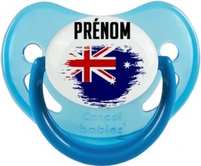 Drapeau effet pinceau Îles Heard et Mcdonald avec prénom Tétine Physiologique Bleue phosphorescente