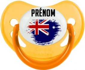 Drapeau effet pinceau Îles Heard et Mcdonald avec prénom Tétine Physiologique Jaune phosphorescente