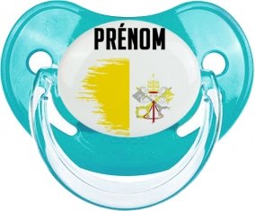 Drapeau effet pinceau Saint-Siège avec prénom : Sucette Physiologique personnalisée