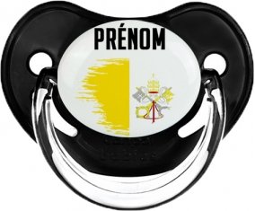 Drapeau effet pinceau Saint-Siège avec prénom Sucete Physiologique Noir classique