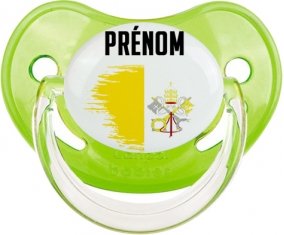 Drapeau effet pinceau Saint-Siège avec prénom Sucete Physiologique Vert classique