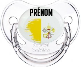 Drapeau effet pinceau Saint-Siège avec prénom Sucete Physiologique Transparent classique