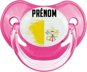 Drapeau effet pinceau Saint-Siège avec prénom Sucete Physiologique Rose classique