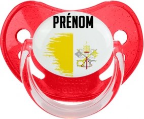 Drapeau effet pinceau Saint-Siège avec prénom Sucete Physiologique Rouge à paillette