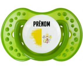 Drapeau effet pinceau Saint-Siège avec prénom Tétine LOVI Dynamic Vert classique